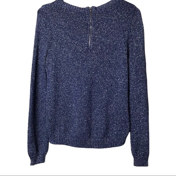 h&m Metallic High Low Sweater in Blue Size 6 - Picture 2 of 8